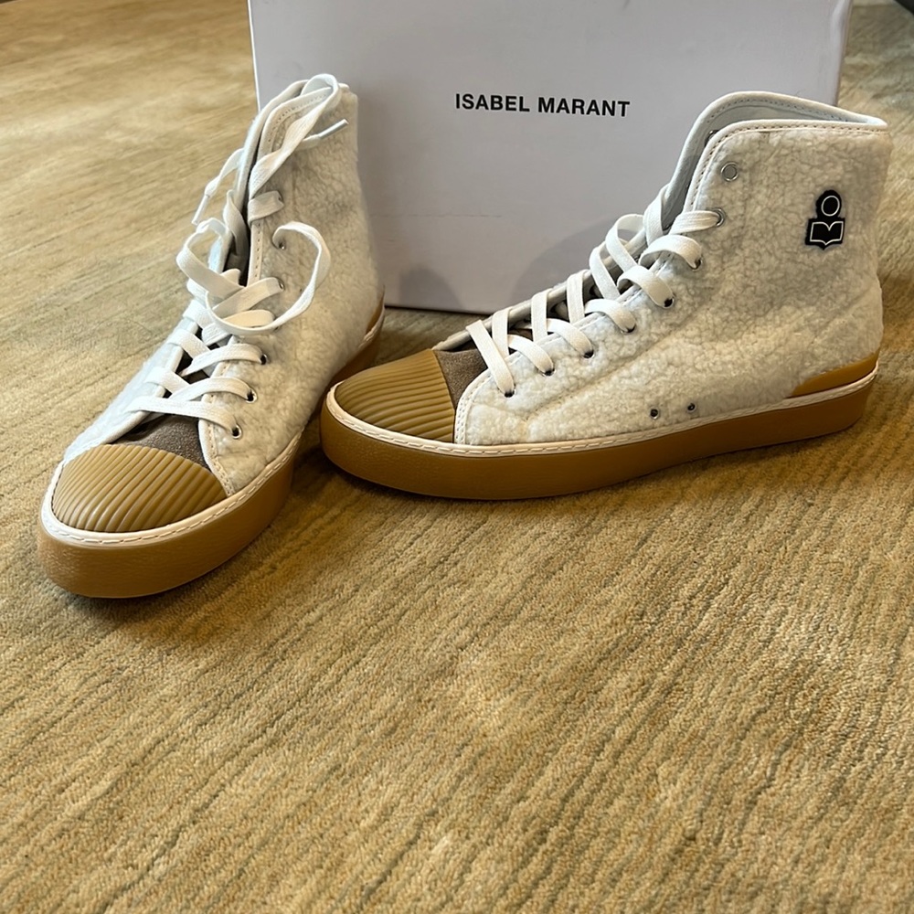 Brand NWT Isabel Marant Benkeen faux fur sneakers Size 41